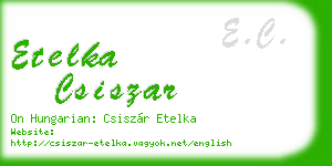 etelka csiszar business card